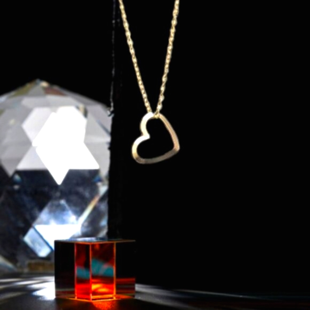 Gold Plated Light Dainty Heart Necklace - Picture 4 of 10